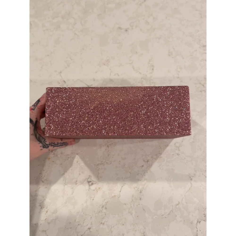 Anastasia Beverly Hills Pink Glitter Makeup Case 2 Drawer Vanity Organizer Box